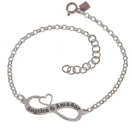 Pulsera Plata Ley 925m unisex 18 cm. cadena rolo personalizable nombr