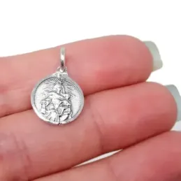 Escapulario Corazón de Jesús Virgen del Carmen Medalla Plata Ley 925m