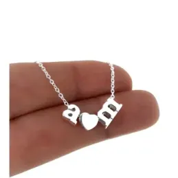 Gargantilla Personalizada Plata Ley 925m mujer 38 cm. cadena forzada