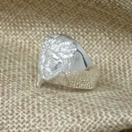 Cristo Gitano Cabeza Anillo en Plata de Ley 925m macizo para hombre 2