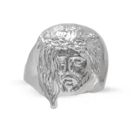 Cristo Gitano Cabeza Anillo en Plata de Ley 925m macizo para hombre 2