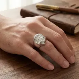 Cristo Gitano Cabeza Anillo en Plata de Ley 925m macizo para hombre 2