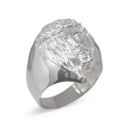 Cristo Gitano Cabeza Anillo en Plata de Ley 925m macizo para hombre 2