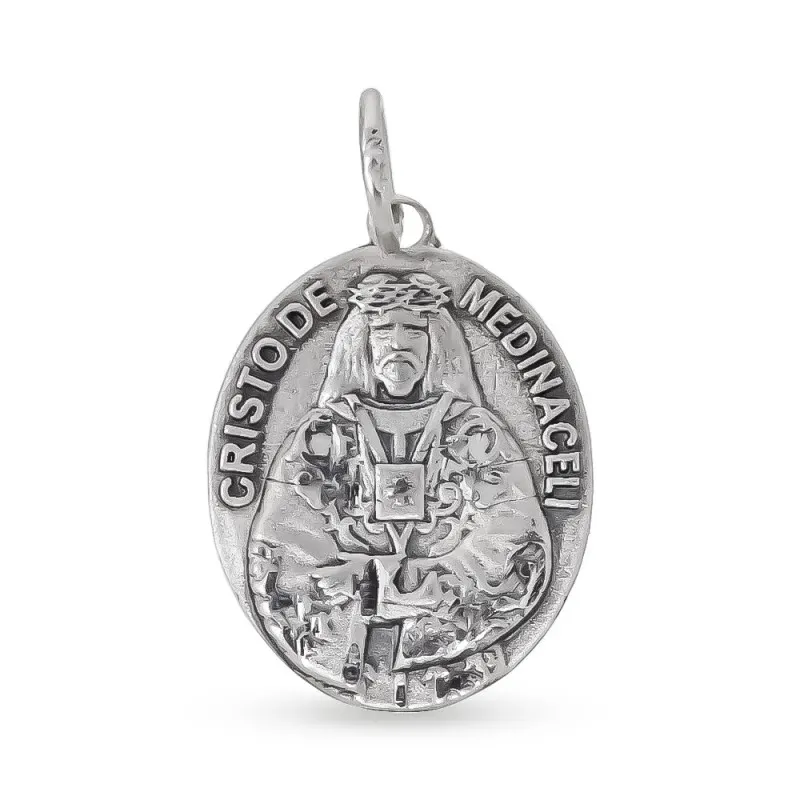 Cristo de Medinaceli Medalla Plata Ley 925m maciza 17 mm. ovalada. G