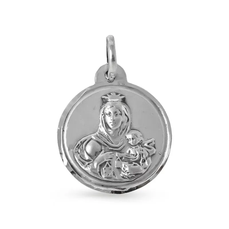 Escapulario Sagrado Corazón de Jesús Virgen del Carmen Plata Ley 925