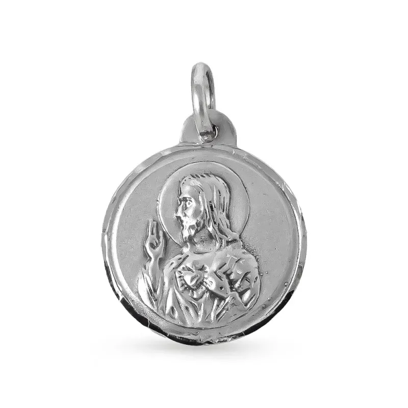 Escapulario Sagrado Corazón de Jesús Virgen del Carmen Plata Ley 925