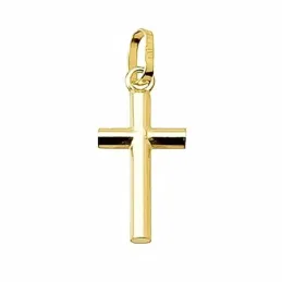 Cruz crucifijo oro 18k palo redondo [4897]