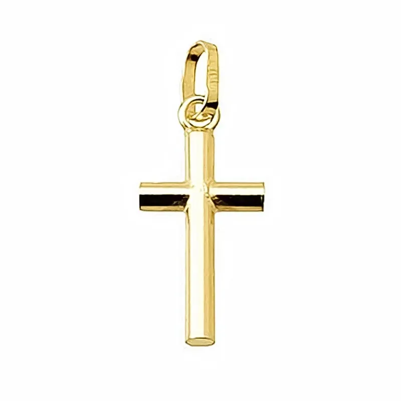 Cruz crucifijo oro 18k palo redondo [4897]