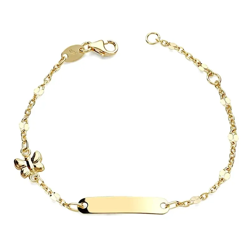 Esclava oro 18k bebé  mariposa 14cm. [AA2603]