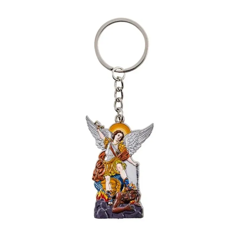 Arcángel San Miguel Llavero metálico de 6 cm. y 4 cm. de ancho estuch