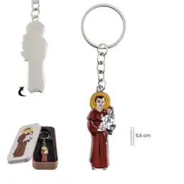 San Antonio de Padua Llavero metálico de 5.5 cm. con Niño Jesús con e