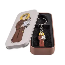 San Antonio de Padua Llavero metálico de 5.5 cm. con Niño Jesús con e