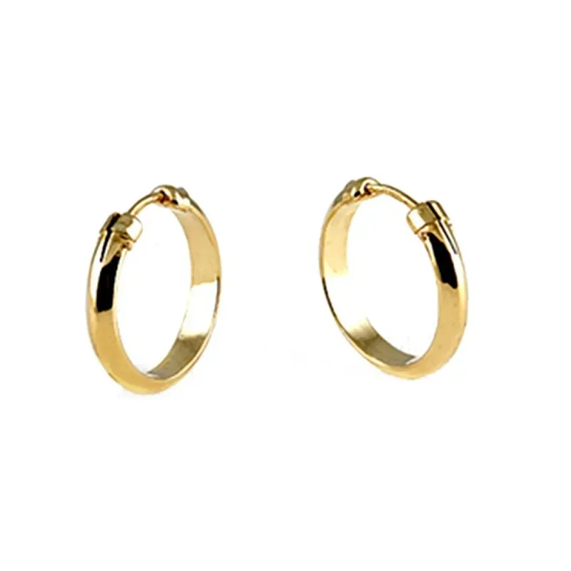 Pendientes oro 18k mujer aros 20 mm. lisos media caña