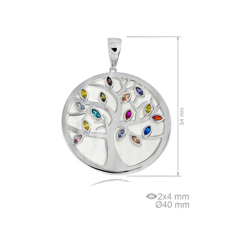 Árbol de la Vida Colgante en Plata de Ley 925m con 40 mm. amuleto rod