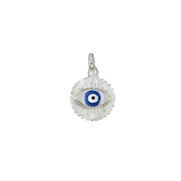 Ojo Turco Colgante en Plata de Ley 925m redondo con ojo centro esmalt