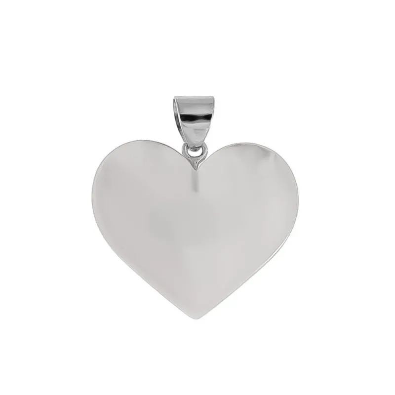 Corazón Colgante en Plata de Ley 925m de 25 mm. en nácar