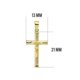 Cruz oro 18k palo liso 21mm. [AB2890]
