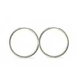 Pendientes aros plata Ley 925m finos lisos 25mm. diámetro [AC0231]