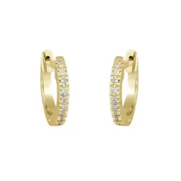 Pendientes oro 18k mujer 9.6 mm. aros 18 diamantes 0.06ct.