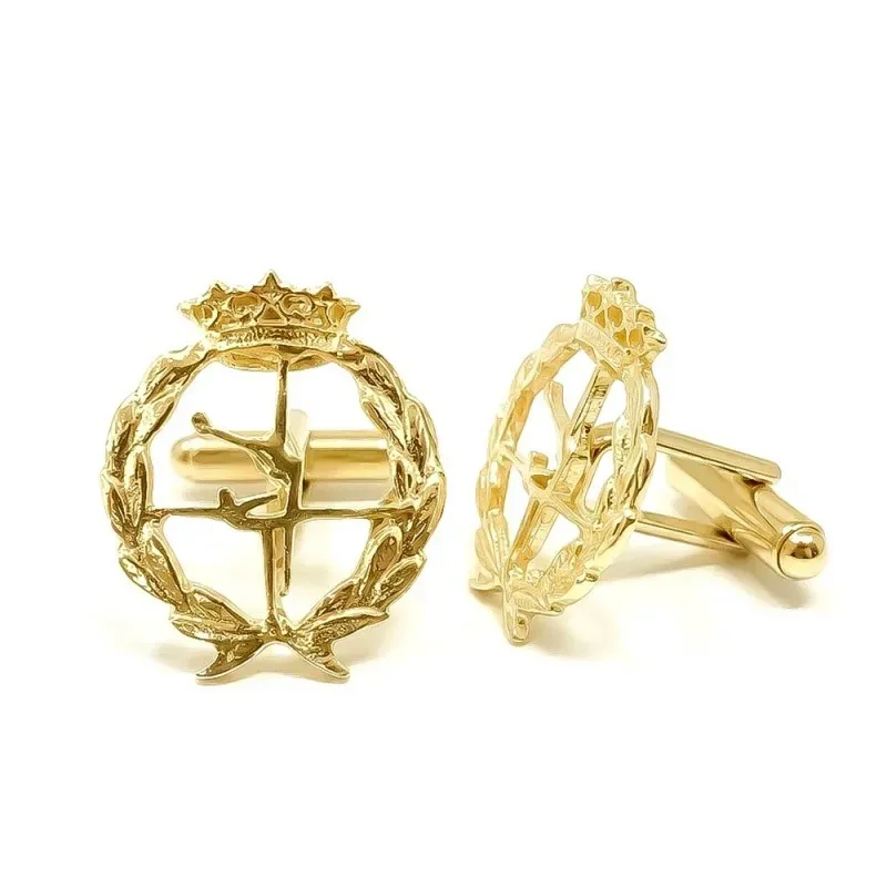 Gemelos Insignia Profesional Ciencias Actividad Física escudo Plata d