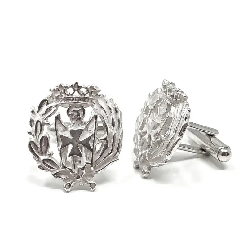 Gemelos con Insignia Profesional de Enfermería escudo en Plata de Ley