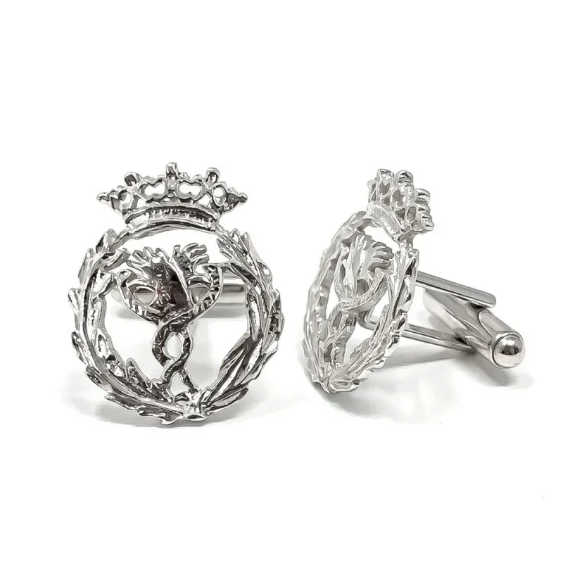 Gemelos con Insignia Profesional de Fisioterapia escudo en Plata de L