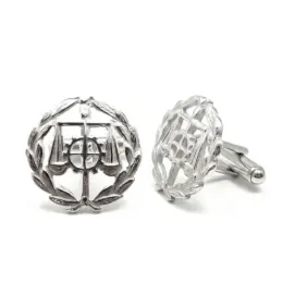 Gemelos con Insignia Profesional de Graduado Social escudo en Plata d