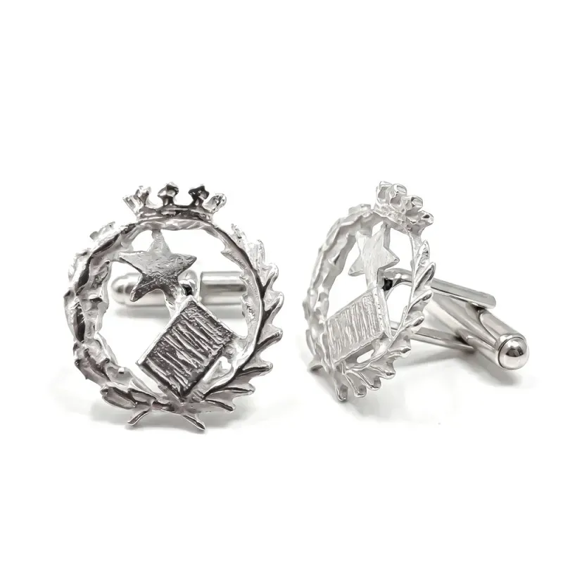 Gemelos con Insignia Profesional de Notario escudo en Plata de Ley 92