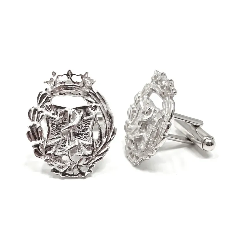 Gemelos con Insignia Profesional de Odontología escudo en Plata de Le