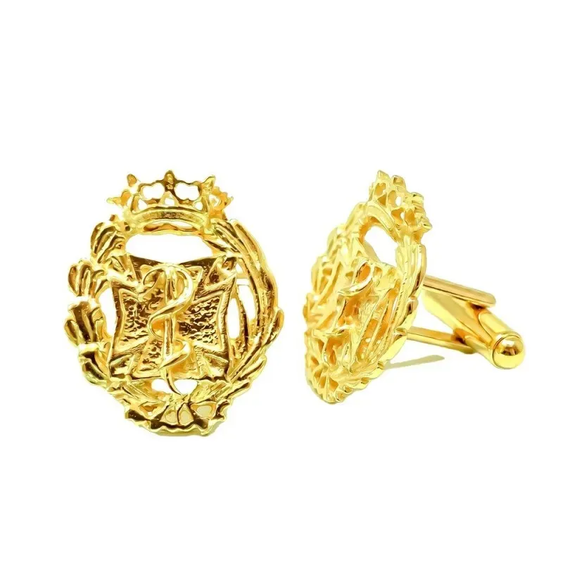 Gemelos con Insignia Profesional de Odontología escudo en Plata de Le