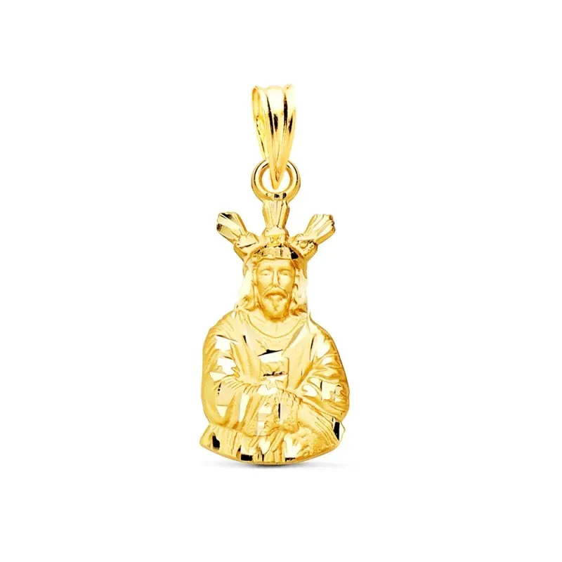 Cristo Cautivo colgante oro 18k unisex 18 mm. silueta detalles tallad