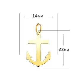 Cruz Marinera Colgante en Oro de 18k con 22 mm. plana lisa acabada en