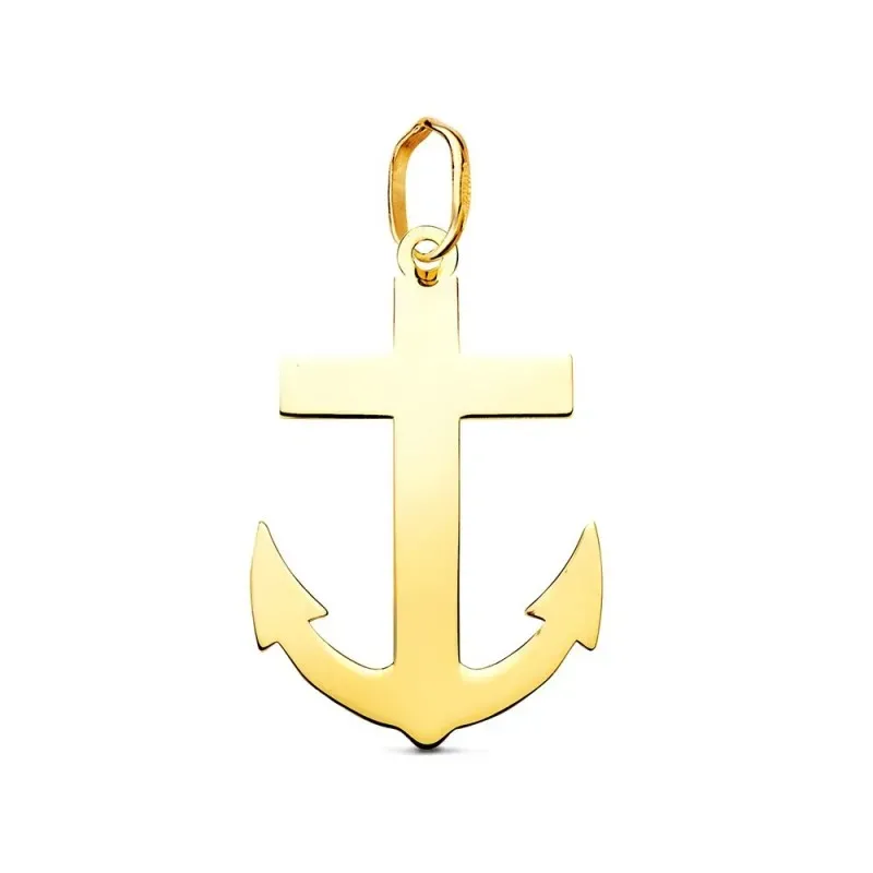 Cruz Marinera Colgante en Oro de 18k con 22 mm. plana lisa acabada en