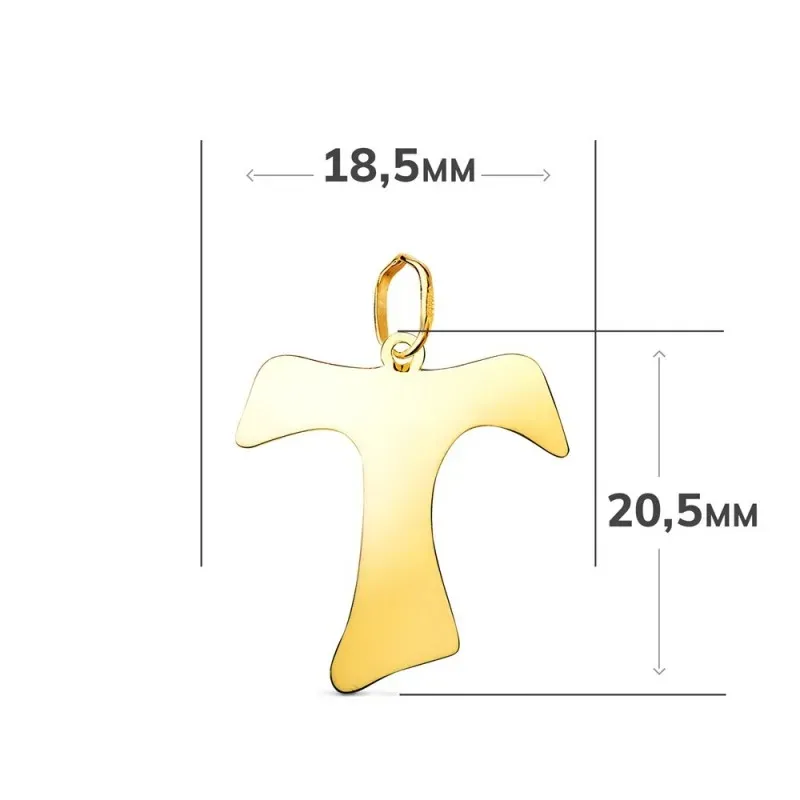 Cruz Tau de San Francisco Colgante en Oro de 18k con 20.5 mm. acabada