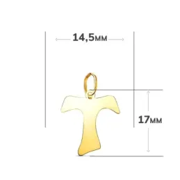 Cruz Tau de San Francisco Colgante en Oro de 18k con 17 mm. plana aca