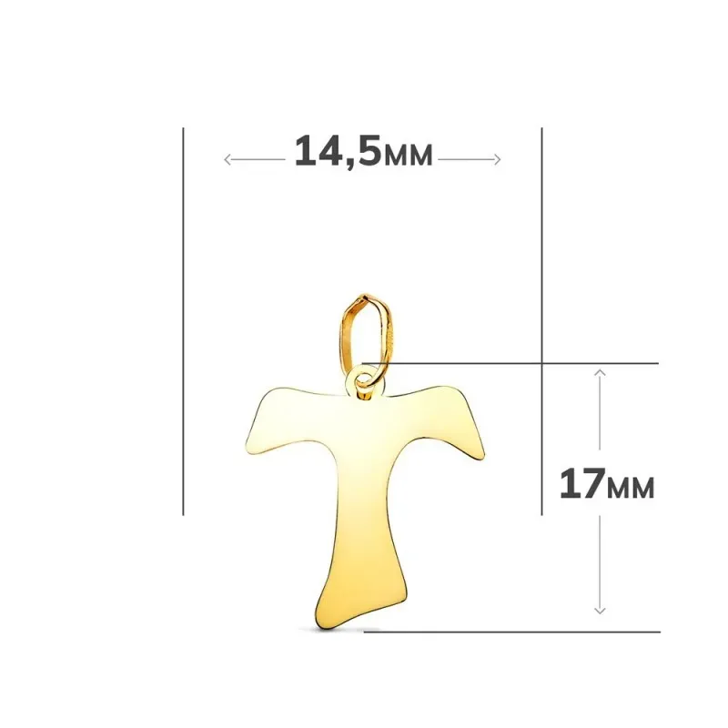 Cruz Tau de San Francisco Colgante en Oro de 18k con 17 mm. plana aca