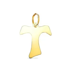 Cruz Tau de San Francisco Colgante en Oro de 18k con 17 mm. plana aca