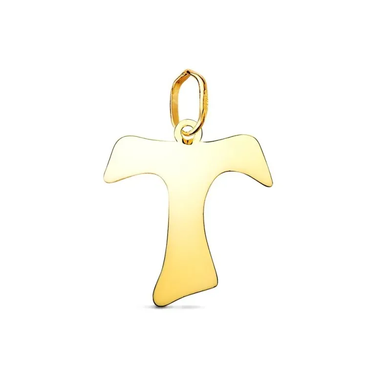 Cruz Tau de San Francisco Colgante en Oro de 18k con 17 mm. plana aca