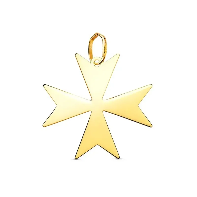 Cruz de Malta Colgante en Oro de 18k con 20 mm. acabada en brillo