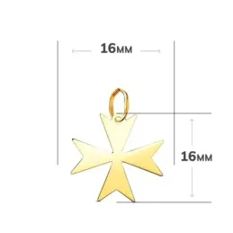 Cruz de Malta Colgante en Oro de 18k con 16 mm. lisa acabada en brill