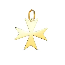 Cruz de Malta Colgante en Oro de 18k con 16 mm. lisa acabada en brill