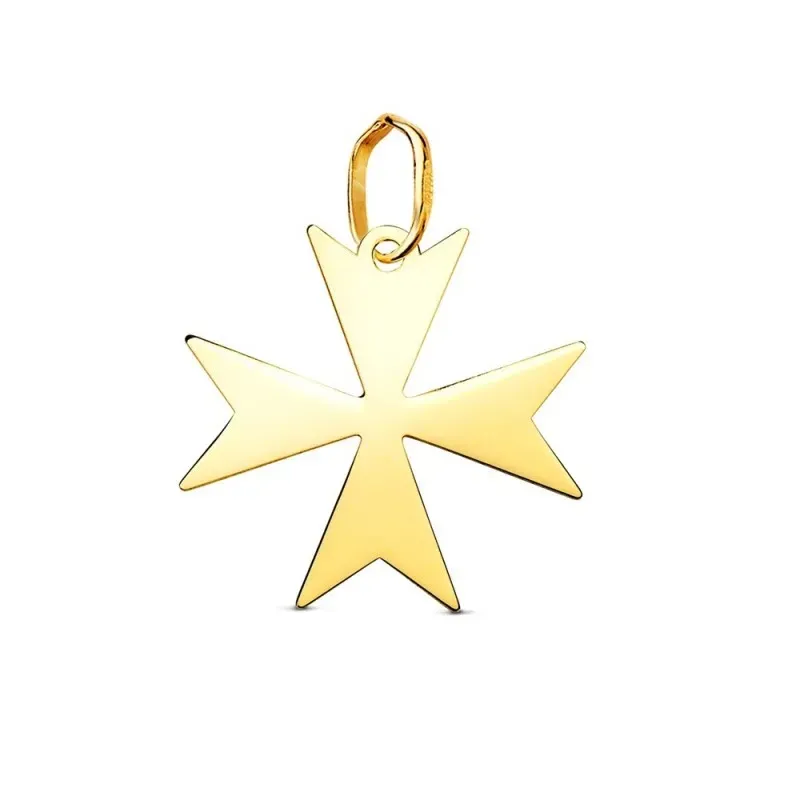Cruz de Malta Colgante en Oro de 18k con 16 mm. lisa acabada en brill