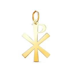 Cruz Crismón Colgante en Oro de 18k con 22 mm. acabada en brillo lisa