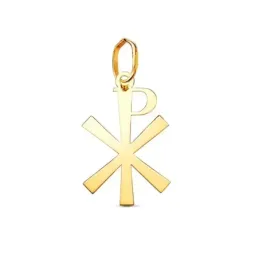 Cruz Crismón Colgante en Oro de 18k con 18 mm. lisa
