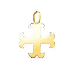 Cruz Anclada Colgante en Oro de 18k con 17 mm. lisa acabada en brillo