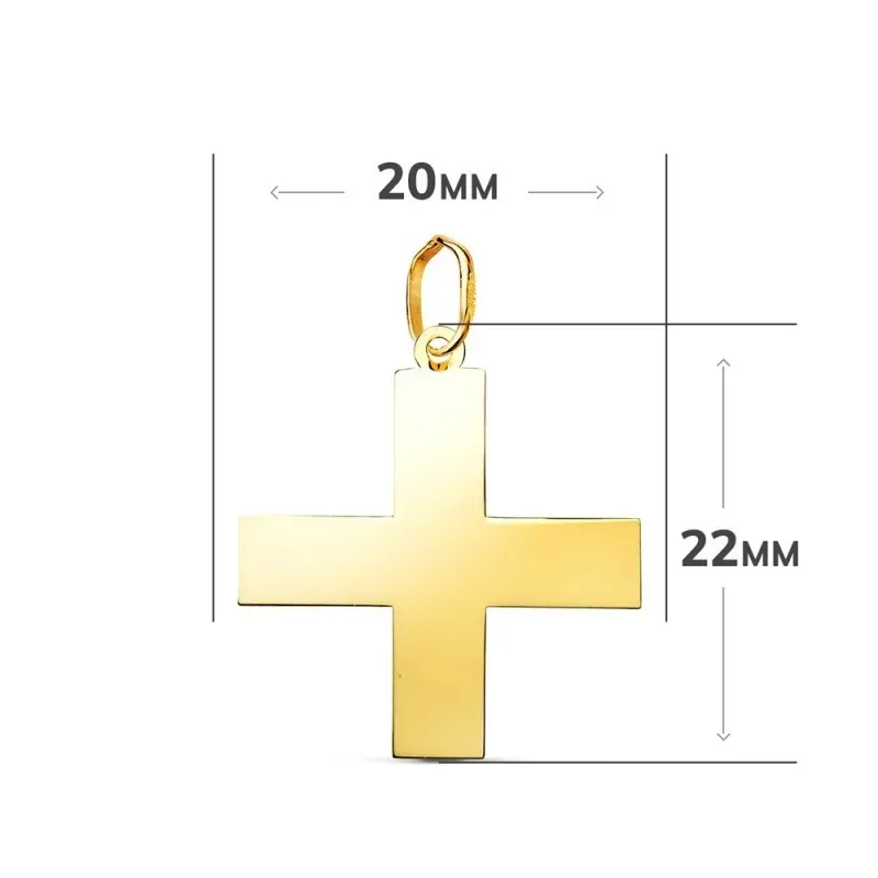 Cruz Griega Colgante en Oro de 18k con 22 mm. acabada en brillo