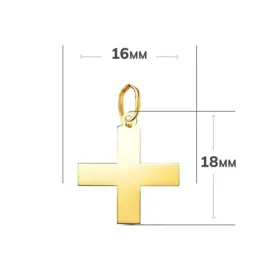 Cruz Griega Colgante en Oro de 18k con 18 mm. lisa brillo
