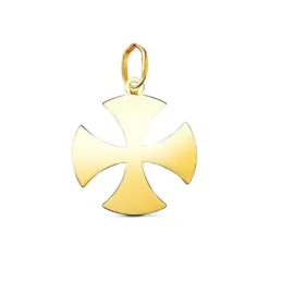 Cruz Templaria de Malta Colgante en Oro de 18k con 18 mm. lisa acabad