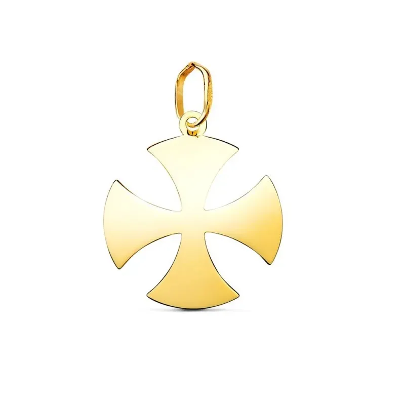 Cruz Templaria de Malta Colgante en Oro de 18k con 18 mm. lisa acabad