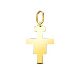 Cruz de San Damián en Oro de 18k con 18 mm. con brillo acabado en lis